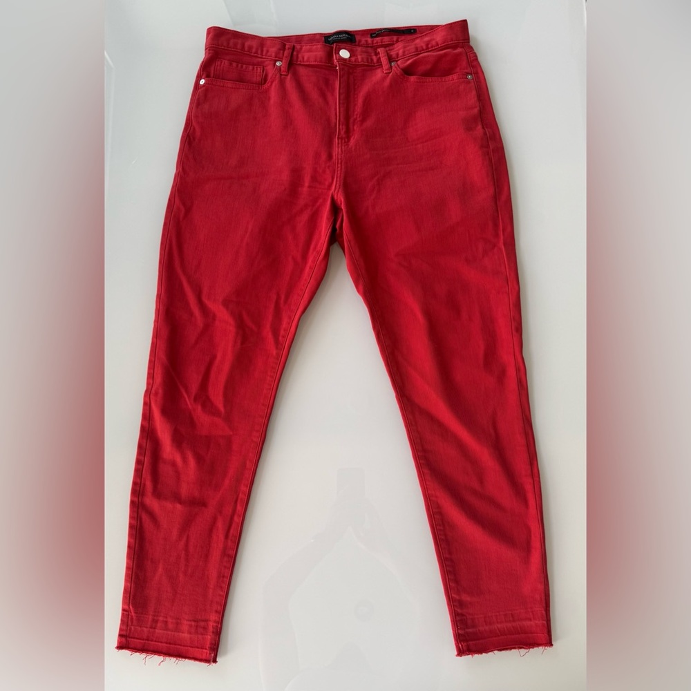 Banana Republic Premium Denim Red Mid-Rise Skinny Jeans Size 32